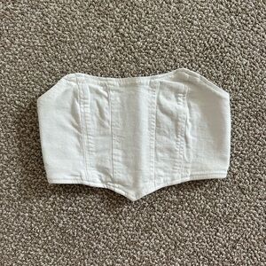 Adika White Denim Bustier Corset top - Strapless